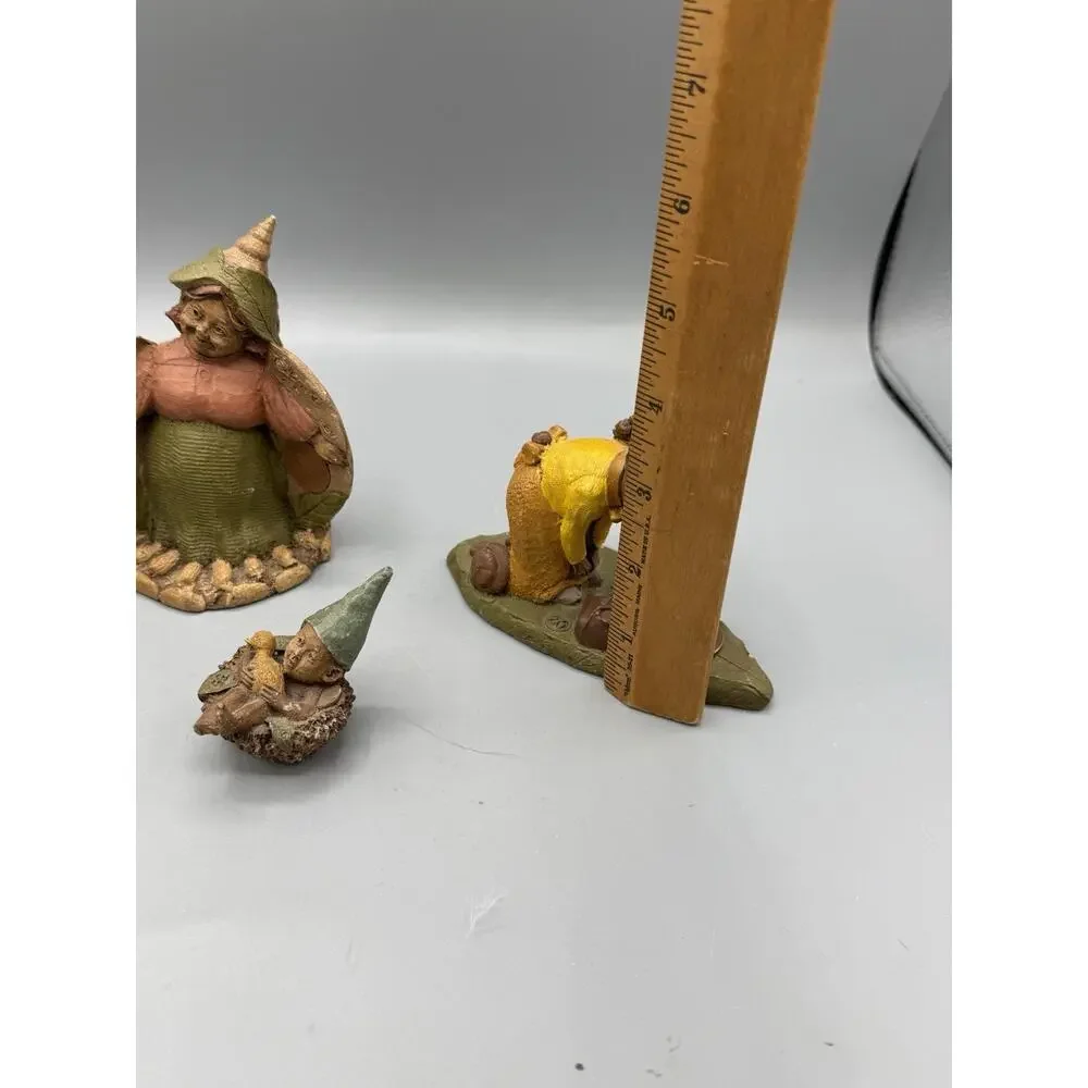 Vintage Tom Clark Cairn Studio Resin Gnome Figurine Lot 4 Jane Wolf 1987
